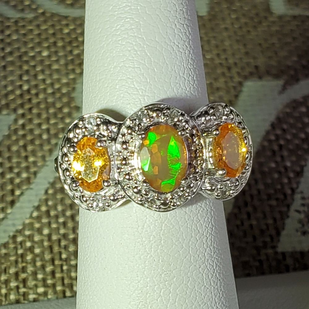 Ethiopian Fire Opal Citrine Ring - Picture 9 of 17